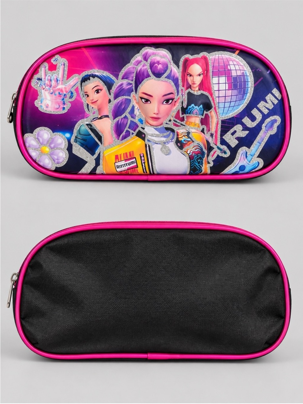 KPOP Girls Pouch Bag - Rumi Mira Zoey Pink Zipper Makeup Travel Bag
